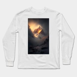 Digital Art - Annapurna mountain range during golden hour Long Sleeve T-Shirt